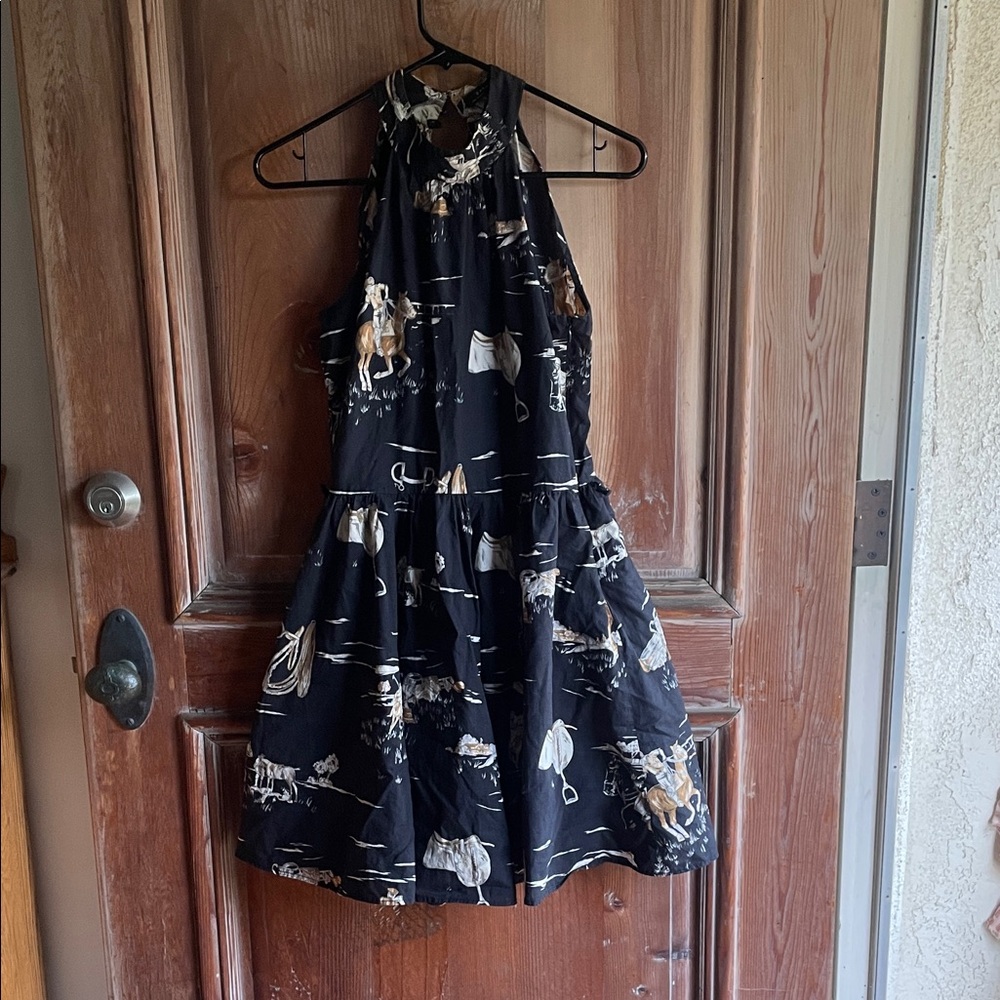 Zara Black Dress with horse print , super cute equestrian vibe. Size s